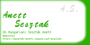 anett sesztak business card
